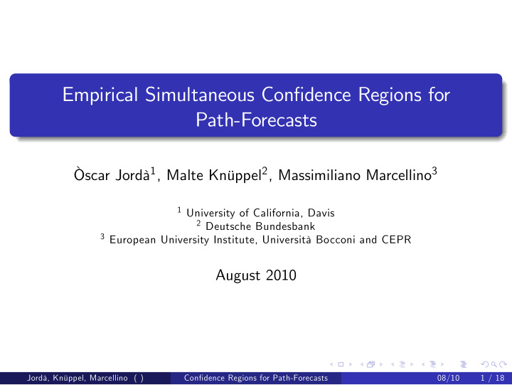 empirical simultaneous confidence regions for path