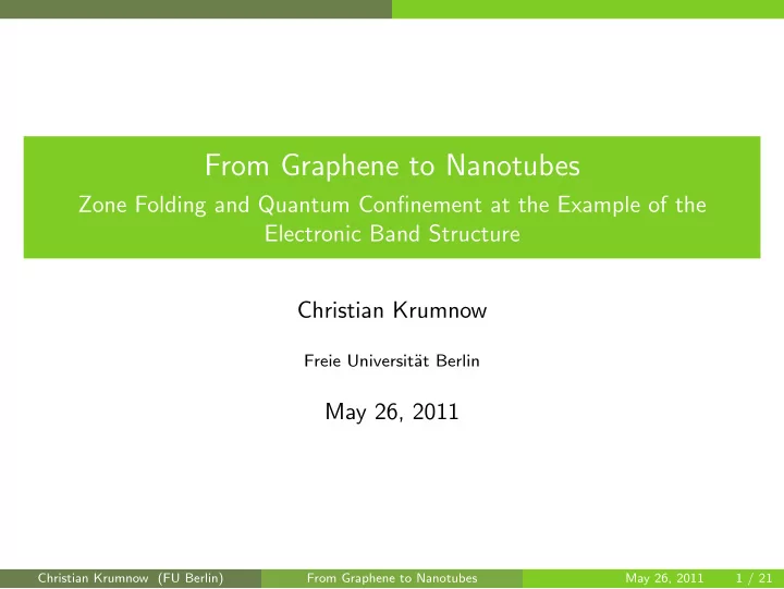 from graphene to nanotubes