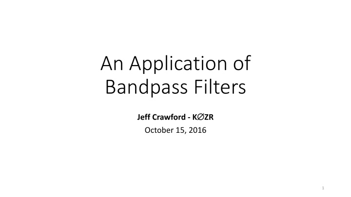 bandpass filters