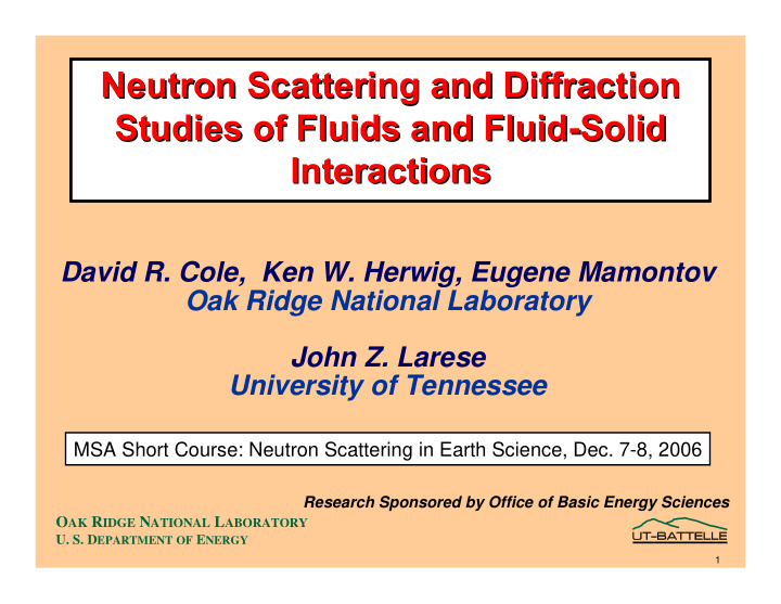neutron scattering and diffraction neutron scattering and