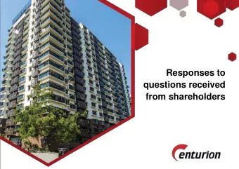 Responses to  questions received  from shareholders  Responses to questions received from