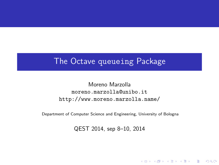 the octave queueing package