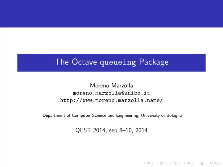 the octave queueing package