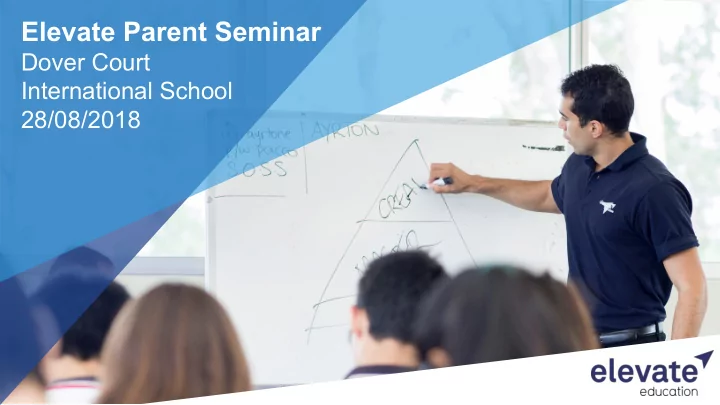 elevate parent seminar