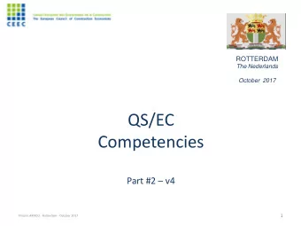 Competencies Part #2  v4  1  Vincent ARNOU - Rotterdam - October 2017  QS/EC competencies  study