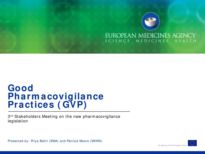good pharm acovigilance practices gvp