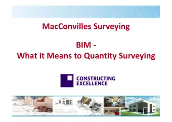 MacConvilles Surveying  BIM   What it Means to Quantity Surveying  BIM  What it Means to