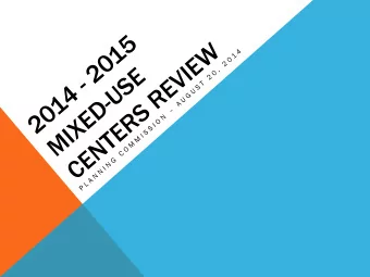 PURPOSE OF TODAYS DISCUSSION  Rec  eceiv  eive  e Pl  Plan  anning C  Commission d  dir