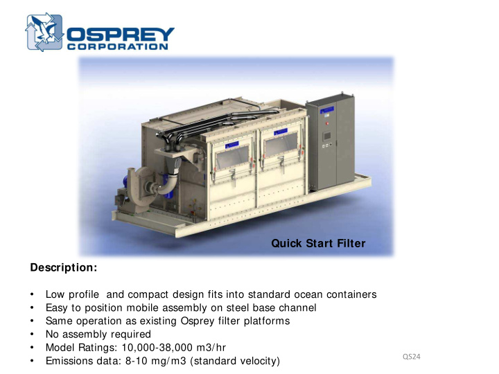 quick start filter description