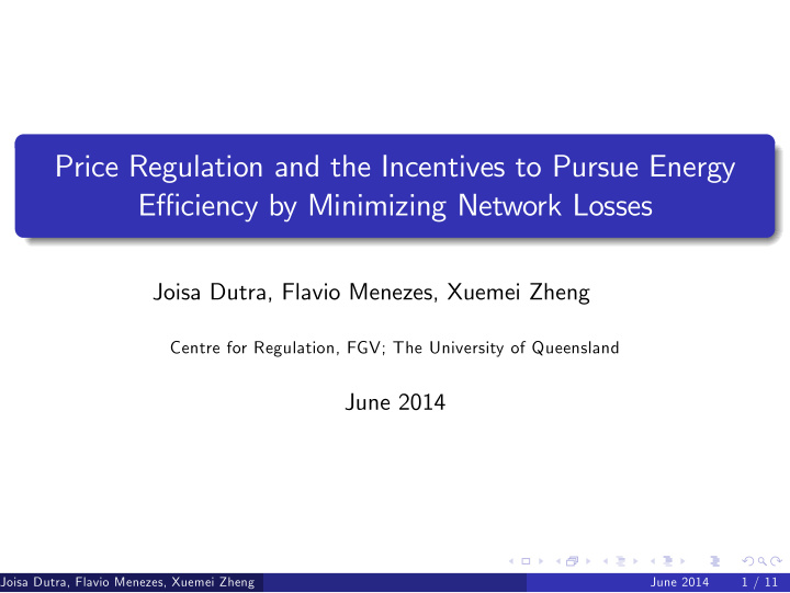 price regulation and the incentives to pursue energy