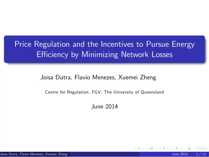 price regulation and the incentives to pursue energy