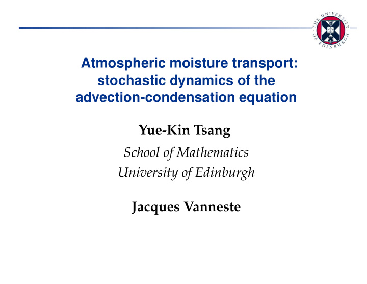 atmospheric moisture transport stochastic dynamics of the
