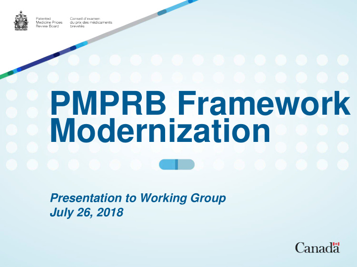pmprb framework modernization