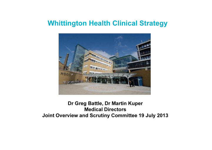 whittington health clinical strategy