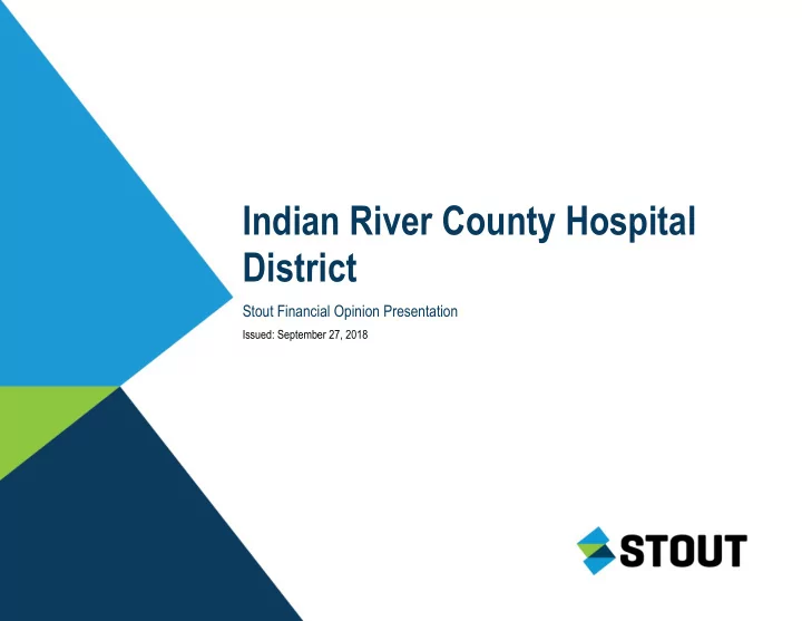 indian river county hospital district