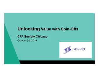 Guest Speaker  Joe Cornell, CFA  Spin-Off Advisors, LLC Publishers of Spin-Off Research