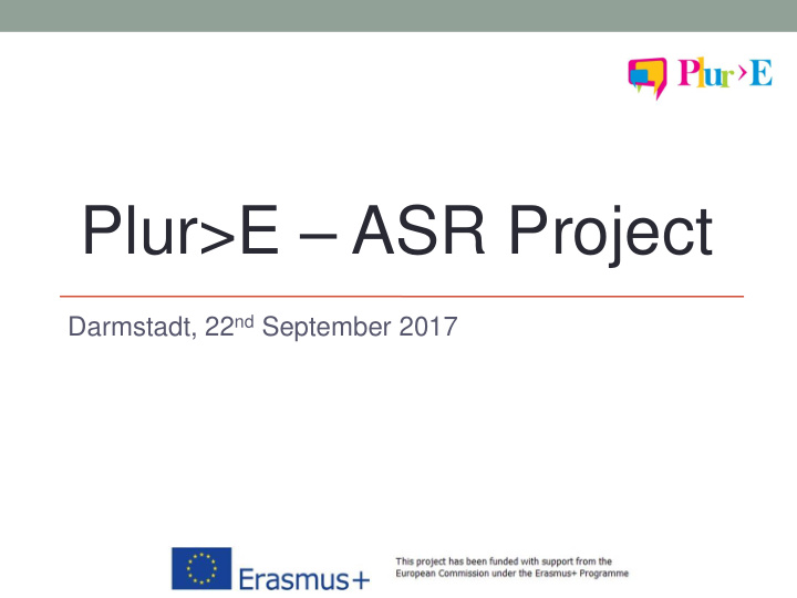 plur e asr project