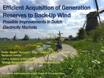 Outline  Background &amp; Motivation  Reserve Modeling Framework  Types of improvements