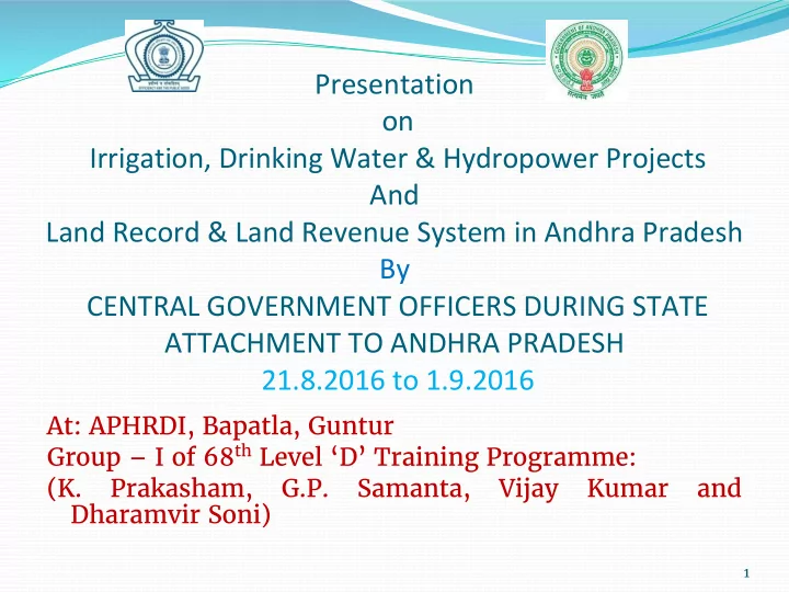 presentation on irrigation drinking water hydropower