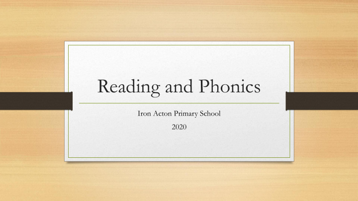 reading and phonics
