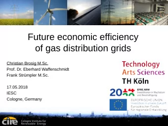 Future economic efficiency  of gas distribution grids  Christian Brosig M.Sc.  Prof. Dr. Eberhard