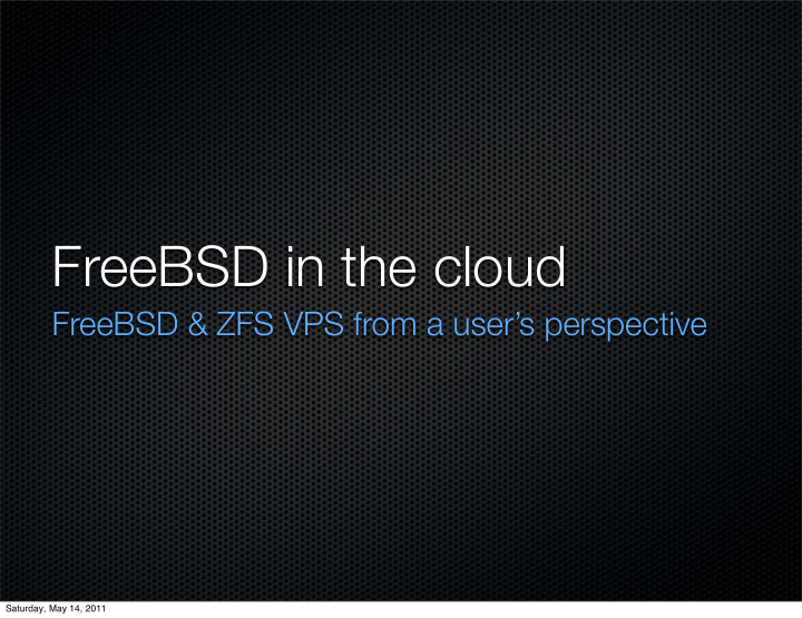 freebsd in the cloud