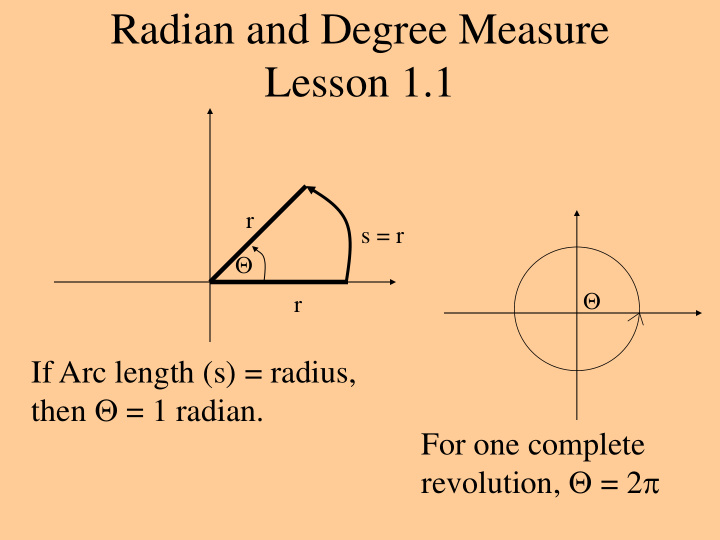 radian and degree measure lesson 1 1