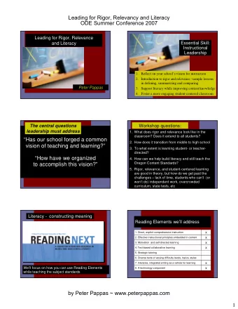 Has our school forged a common  2. How does it transition from middle to high school  vision of