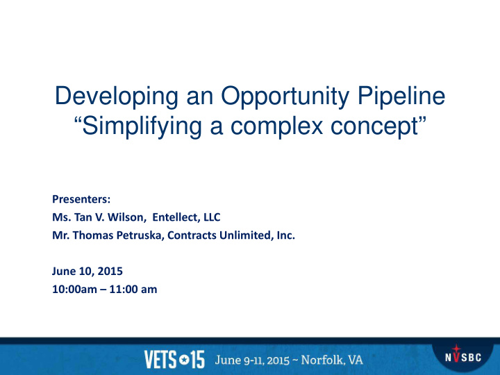 developing an opportunity pipeline simplifying a complex