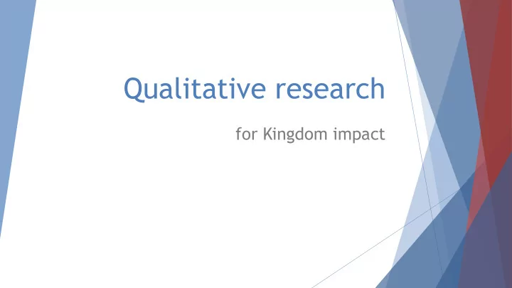qualitative research