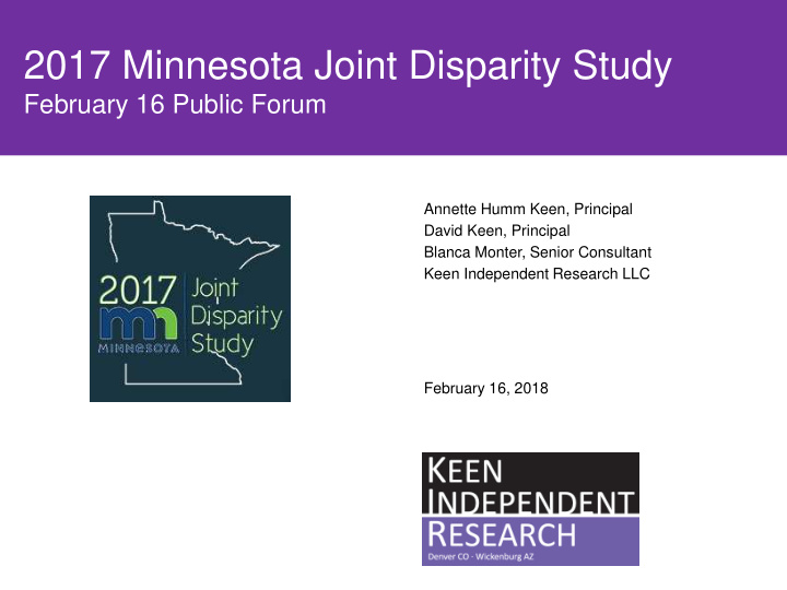 2017 minnesota joint disparity study