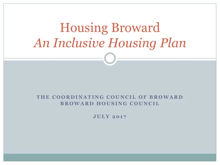 housing broward an inclusive housing plan