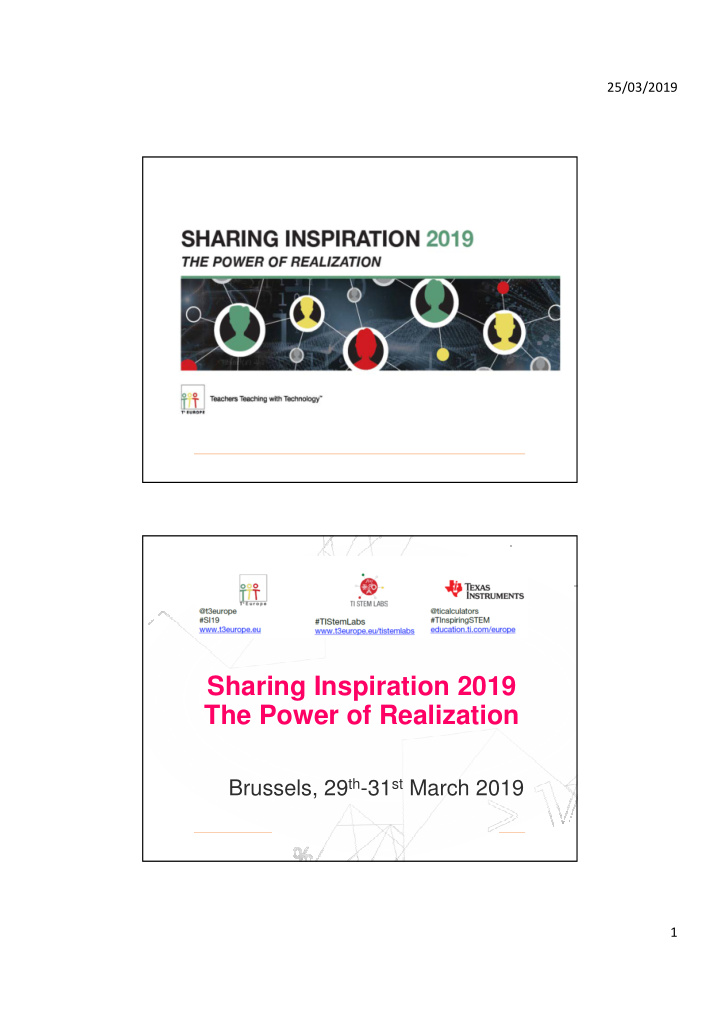 sharing inspiration 2019 the power of realization