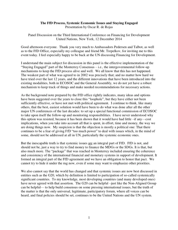 the ffd process systemic economic issues and staying