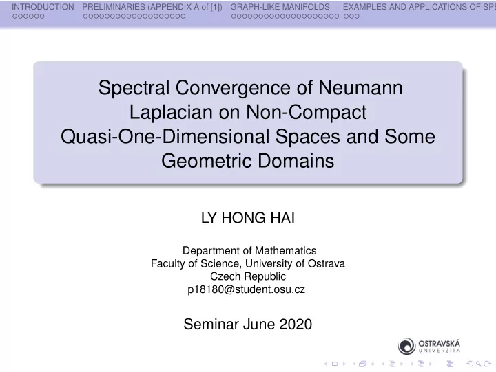 spectral convergence of neumann laplacian on non compact