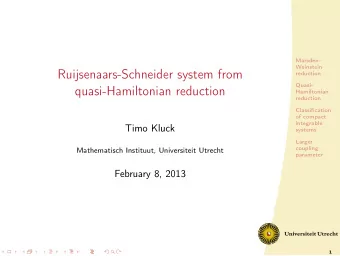 Ruijsenaars-Schneider system from  reduction  Quasi-  quasi-Hamiltonian reduction  Hamiltonian
