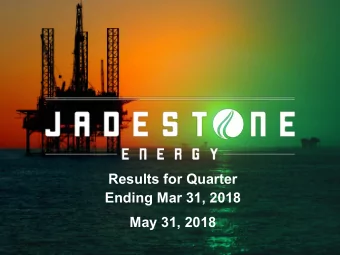 Results for Quarter  Ending Mar 31, 2018  May 31, 2018  Disclaimer &amp; advisories  Disclaimer You