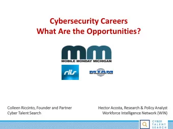 What Are the Opportunities?  Col  Colle  leen Ric  Riccinto, Founder an  and Part  artner  He