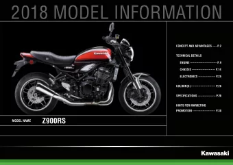 2018 MODEL INFORMATION  CONCEPT AND ADVANTAGES ---- P.2  TECHNICAL DETAILS  ENGINE