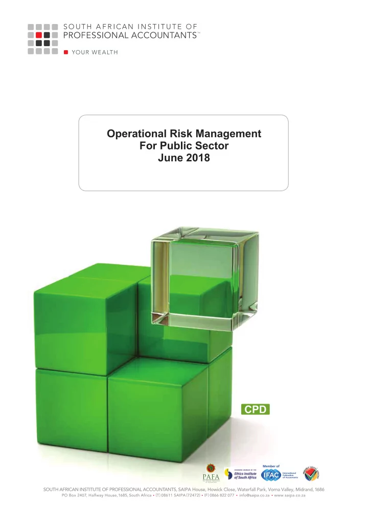 welcome to the saipa operational risk in the public