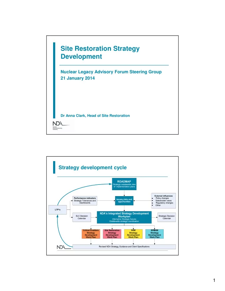 site restoration strategy development
