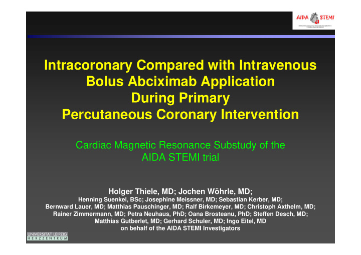 intracoronary compared with intravenous bolus abciximab