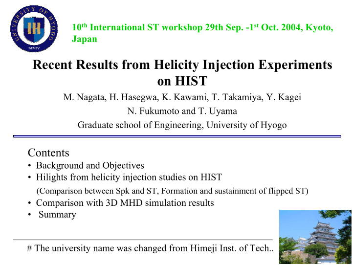 recent results from helicity injection experiments on hist
