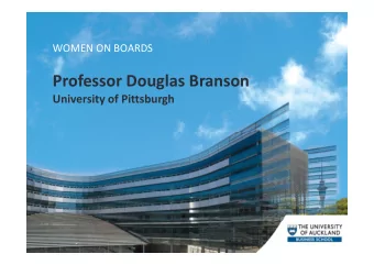 Professor Douglas Branson  University of Pittsburgh University of Pittsburgh  NO SEAT AT THE TABLE