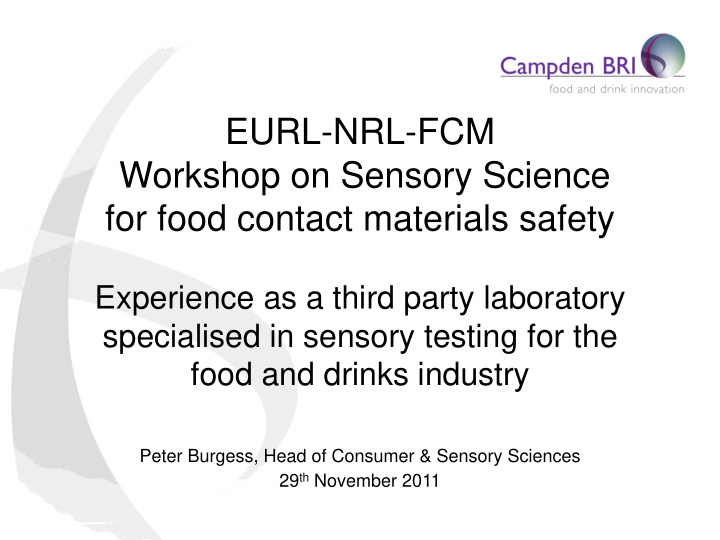 eurl nrl fcm workshop on sensory science for food contact