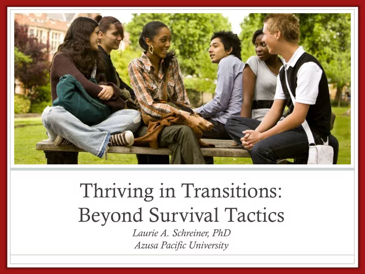 thriving in transitions