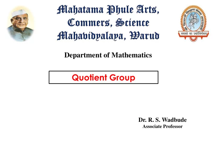 quotient group