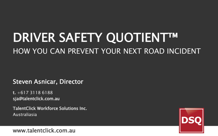driver safety quotient