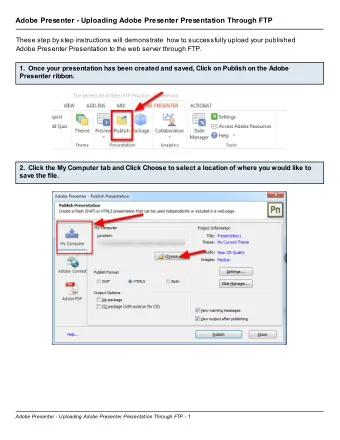 Adobe Presenter - Uploading Adobe Presenter Presentation Through FTP  These step by step