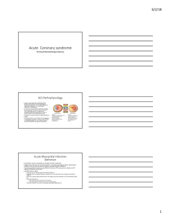 Acute  Coronary syndrome  7th Annual Pharmacotherapy Conference  ACS Pathophysiology  rupture or